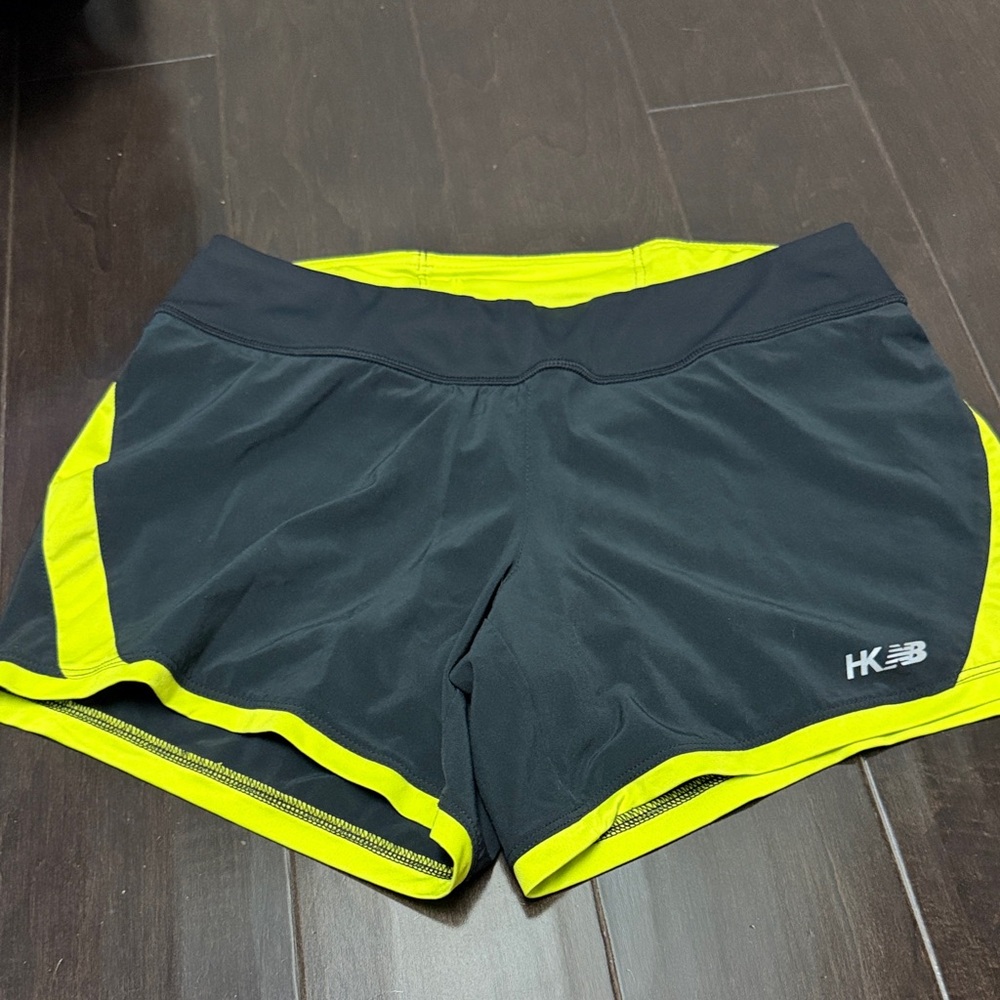 Women’s Black and Yellow Running Shorts